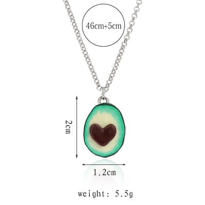 Avocado Heart Long Chain Necklaces