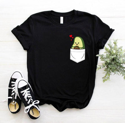 Kawaii Aesthetic Cartoon Avocado T-shirt