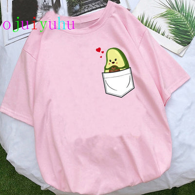 Kawaii Aesthetic Cartoon Avocado T-shirt