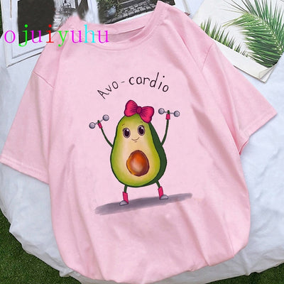 Kawaii Aesthetic Cartoon Avocado T-shirt