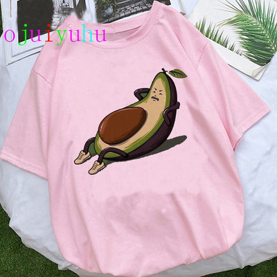 Kawaii Aesthetic Cartoon Avocado T-shirt