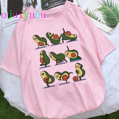 Kawaii Aesthetic Cartoon Avocado T-shirt