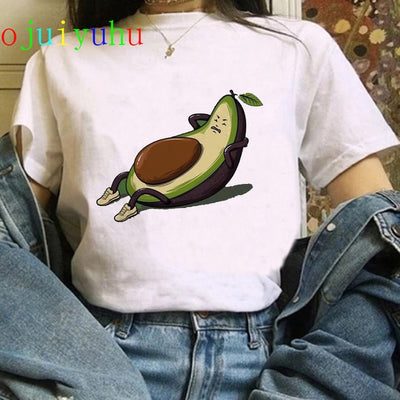 Kawaii Aesthetic Cartoon Avocado T-shirt