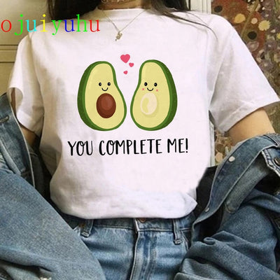 Kawaii Aesthetic Cartoon Avocado T-shirt