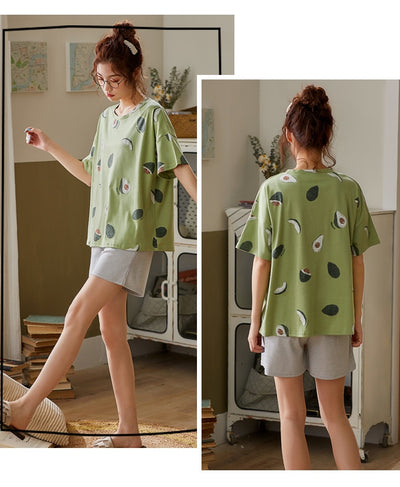 Avocado Green Sleepwear Set For Women