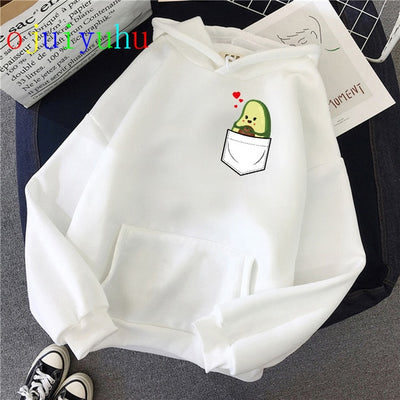 Avocado Kawaii Hoodies for Women