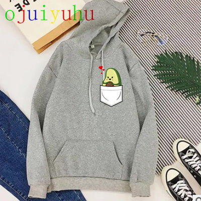 Avocado Kawaii Hoodies for Women