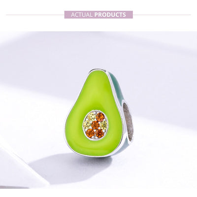 Sterling Silver Avocado Charm for 3mm Bracelet