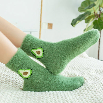 Winter Thick Avocado Floor Socks