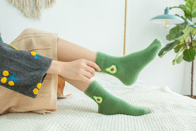 Winter Thick Avocado Floor Socks