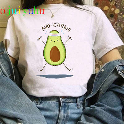 Kawaii Aesthetic Cartoon Avocado T-shirt