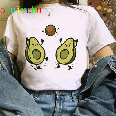 Kawaii Aesthetic Cartoon Avocado T-shirt