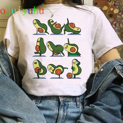 Kawaii Aesthetic Cartoon Avocado T-shirt