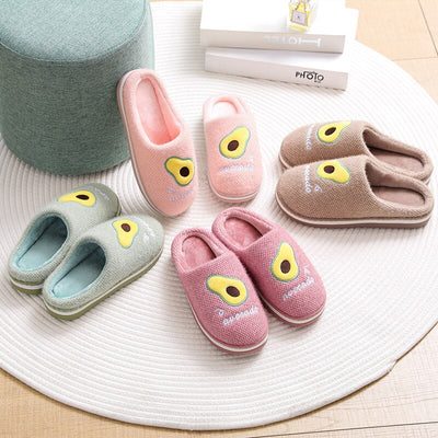 Women Winter Cotton Avocado Slippers