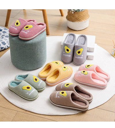 Women Winter Cotton Avocado Slippers