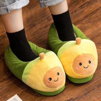 Kawaii Plush Avocado Slippers