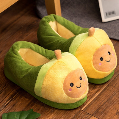 Kawaii Plush Avocado Slippers