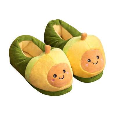 Kawaii Plush Avocado Slippers