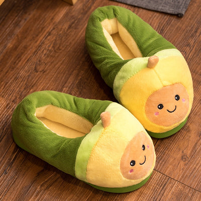 Kawaii Plush Avocado Slippers