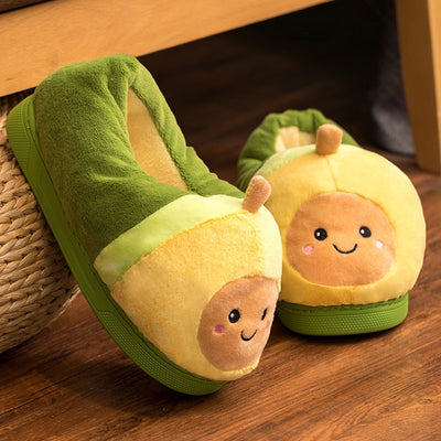 Kawaii Plush Avocado Slippers