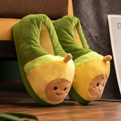 Kawaii Plush Avocado Slippers