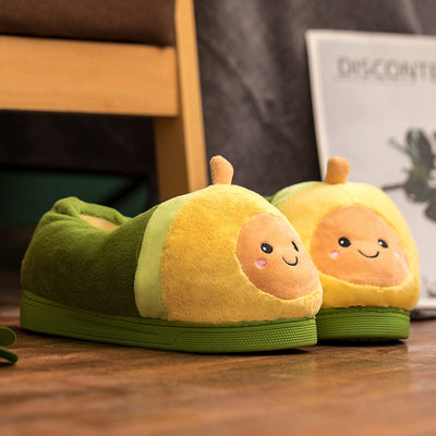 Kawaii Plush Avocado Slippers