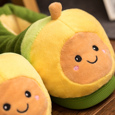 Kawaii Plush Avocado Slippers