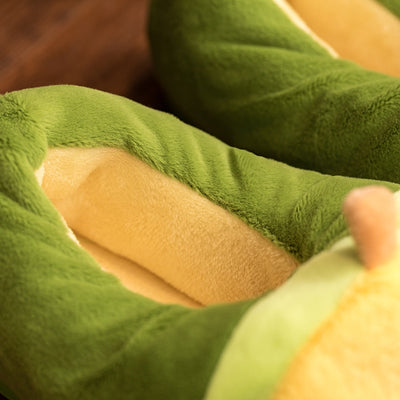 Kawaii Plush Avocado Slippers