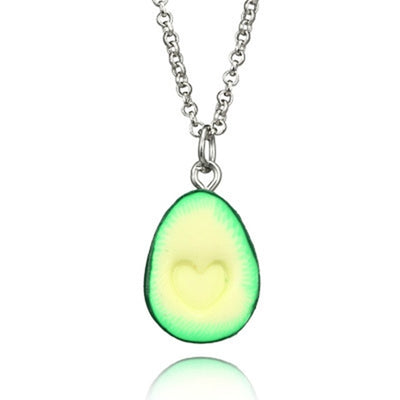 Avocado Heart Long Chain Necklaces