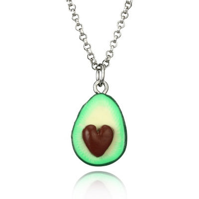 Avocado Heart Long Chain Necklaces